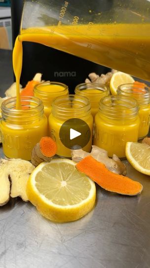 Ginger Shot Recipe, Lemon Shots, Ginger Shots, Turmeric Shots, Frozen Lemon, Health Drinks, Ginger Shot, Wellness Shots, Juicer Recipes