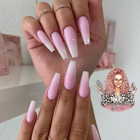 Pink And White Airbrush Nails, Milky White Pink Nails, Milky White And Pink Nails, Pink Baby Boomer Nails, Baby Pink And White Nails, Baby Pink Ombre Nails, Milky Rose Nails, White And Pink Ombre Nails, Ombre Pink Nails