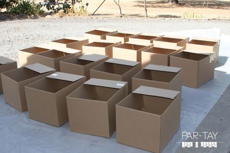 Cardboard Cars For Kids Drive In, Drive In Movie Party, Cardboard Box Cars, Movie Drive, Movie Theater Party, Cardboard Box Car, Birthday Party Box, Cars Birthday Party Decorations, Movie Crafts