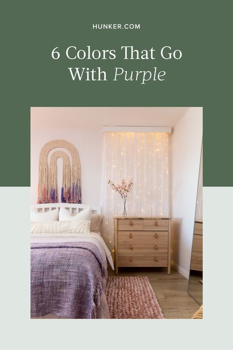 Bedding For Purple Walls, Lavender Bedroom Walls Inspiration, Light Purple Boho Bedroom, Purple Wall Room Ideas Bedrooms, Purple Green Bedroom Ideas, Dusty Lavender Bedroom, Purple And Tan Bedroom, Purple Comforter Bedroom Ideas, Teen Purple Bedroom