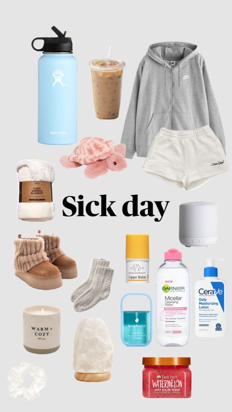 Sick days🎀☀️ Sick Day Basket, Sick Core Aesthetic, Things To Do When You Are Sick, Sick Outfit Comfy, Sick Day Ideas, Being Sick, Sick Day Routine, Sick Day Aesthetic, Sick Outfit