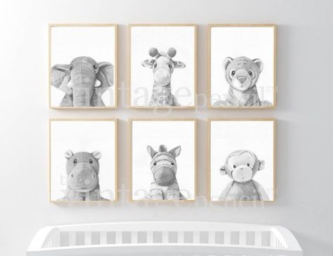 Zoo Animals Nursery, Nursery Drawings, Baby Artwork, Safari Wall Art, Baby Print Art, Baby Nursery Wall Art, Safari Nursery Prints, Monochrome Nursery, Baby Nursery Art