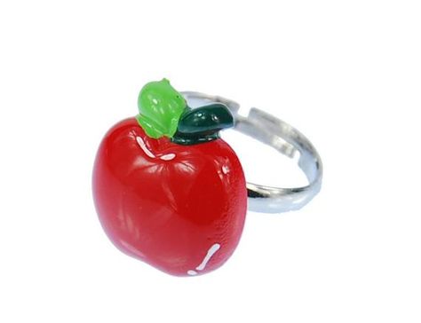 .  A ring with a healthy refreshing red sweet apple in Other Motives / rings are available in the shop  material Theme: casting resin  ring size: adjustable  size of the subject: 18mm  Content: 1 ring Apple Rings, Fruit Fruit, Food Fruit, Resin Ring, Funky Jewelry, Dream Jewelry, Christmas Wishlist, Pretty Jewellery, Strawberry Shortcake