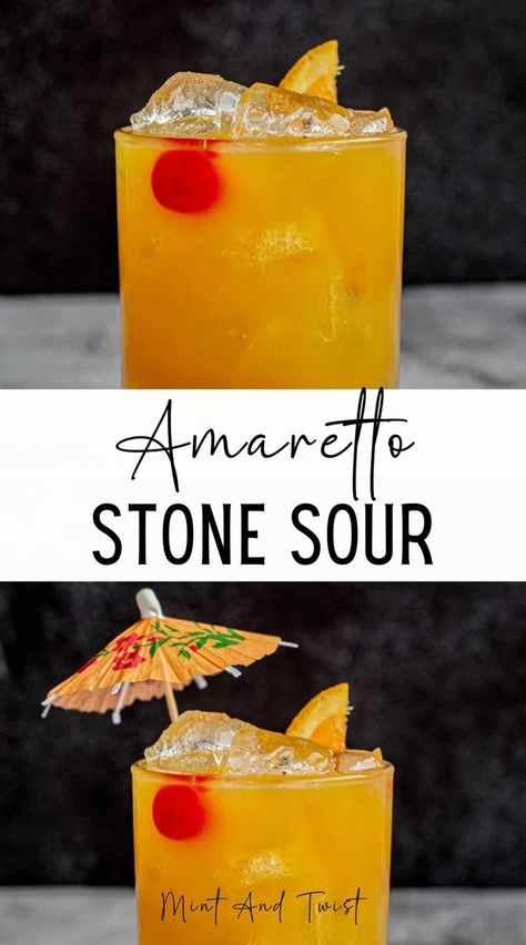 You’ll love the Amaretto Stone Sour if you’re a sweet and sour cocktails fan. This popular drink is made with just a few simple ingredients, but it packs a delicious punch that will leave you wanting more. Sweet And Sour Cocktails, Drinks With Amaretto, Amerreto Sour Recipes, Amaretto Sour Recipe Easy, Best Amaretto Sour Recipe, Apple Amaretto Sour, Simple Cocktail Recipes, Amaretto Sour With Egg White, Amaretto Stone Sour Recipe