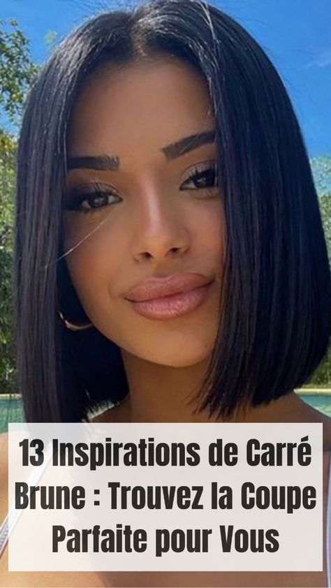 Plongez dans ces 13 inspirations de carrés brunes pour trouver la coupe parfaite qui correspond à votre style et à votre personnalité. Avec des nuances allant du brun profond aux reflets dorés, découvrez comment adapter cette coiffure intemporelle à vos préférences. Cliquez pour explorer ces idées et adopter un nouveau look avec le carré brune ! Texture, Hair, Beauty, Baguette