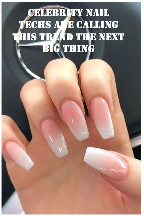 French Ombre Nails Ballerina, Ombre Nails Ballerina, Ballerina Shape Nails, Nails Easy At Home, Celebrity Nails Trends, French Ombre Nails, Ballerina Acrylics, Ballerina Acrylic Nails, Nails Ballerina