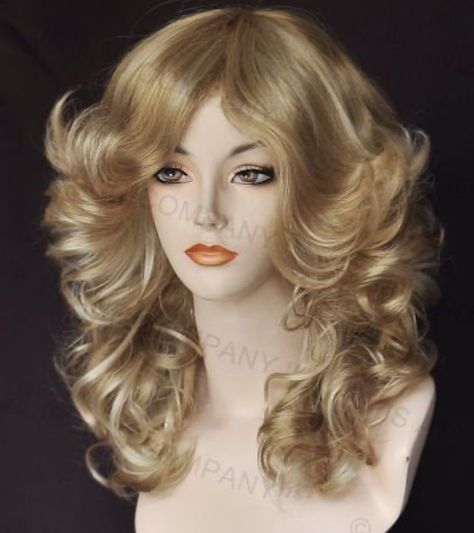 Farrah Fawcett Style, Open Curls, Style Wig, 70s Hair, Big Curls, Blonde Tones, Curly Lace Front Wigs, Farrah Fawcett, Feathered Hairstyles