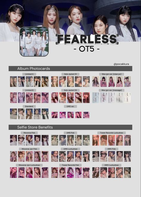 Lesserafim Fearless, Albums Collection, Le Sserafim Fearless, Kpop Cards, Photocard Template, Kpop Collection, Photo Card, Aesthetic Room Decor, Aesthetic Room