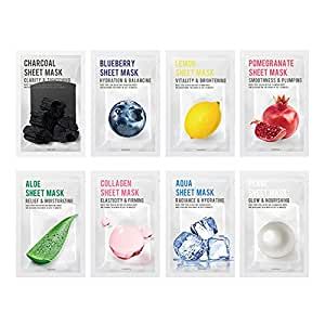 [Pack of 8] Purity Facial Sheet Mask Pack (8 types) Korean Skincare Hydrating & Nourishing & Natural Ingredients for All Skin Type Mask Pack, Facial Sheet Mask, Face Mask Set, Beauty Store, Sheet Mask, Facial Masks, K Beauty, Korean Skincare, Makeup Skin Care