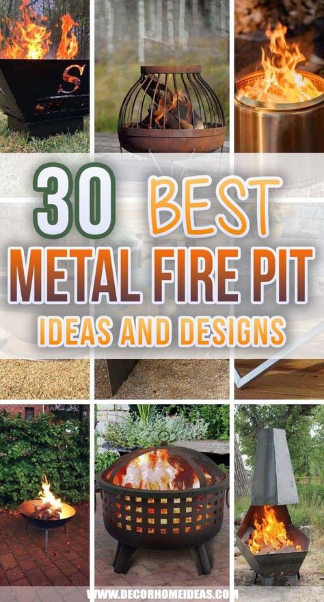 Metal Fire Pit Ideas, Unique Backyard Ideas, Diy Metal Fire Pit, Rim Fire Pit, Fire Pit Sphere, Homemade Fire Pit, Unique Backyard, Outside Fire Pits, Iron Fire Pit