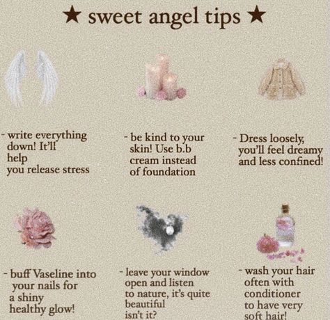 How To Feel Like An Angel, How To Be An Angel, How To Be Angelic, How To Look Angelic, Angelic Beauty Aesthetic, Angelic Words, Angel Tips, Princess Tips, Hair Buff