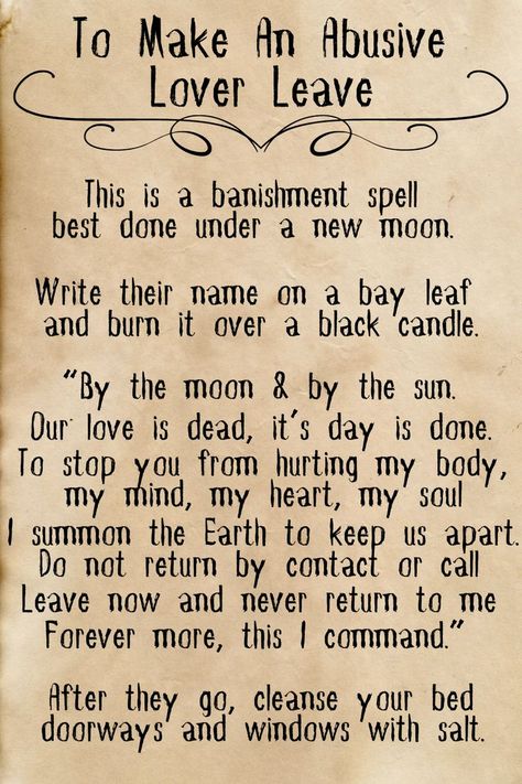 When you are DONE and they refuse to leave. They will think leaving is their idea, but take common sense steps to ensure your safety as they go. #Witchcraft #Spells #Relationships #Banishment #Moon #Magic Summoning Spells, White Witchcraft, Dark Spells, Witch Wedding, Banishing Spell, Witchcraft Spells, Magick Spells, Magical Herbs, Wiccan Spell Book