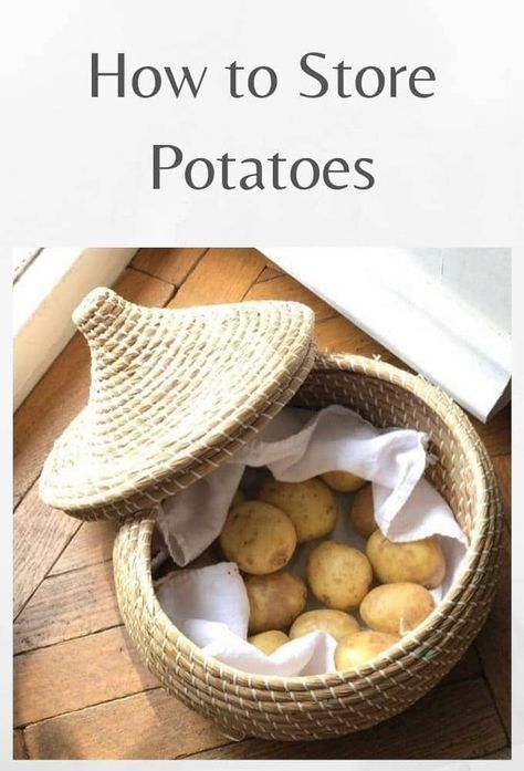 How to Store Potatoes Potato And Pea Curry, Broccoli Frittata, Potato Basket, Potato Storage, Green Potatoes, Store Cupboard, How To Store Potatoes, Fresh Potato, Green Eating