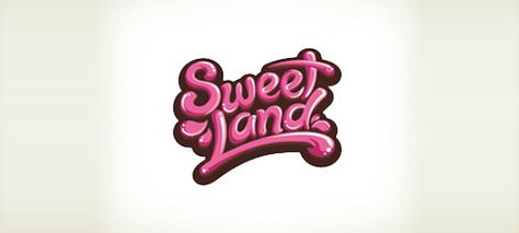 Sweet Land Logo Dessert, Focus Logo, Typography Logos, Dessert Logo, Sweet Logo, Candy Logo, Chocolate Logo, Typographic Logo Design, Colorful Logo Design