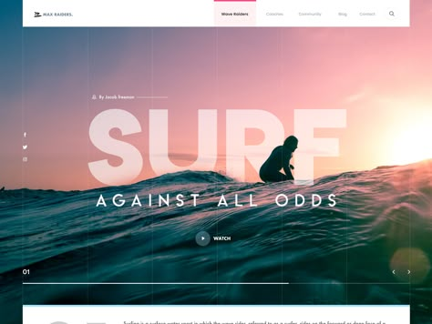 Surf by Ritzmo Travel Magazine Design, Surfer Vibe, Surf Brands, Surf Design, Website Design Layout, Graphic Design Tips, Interior Photo, Website Design Inspiration, Site Design