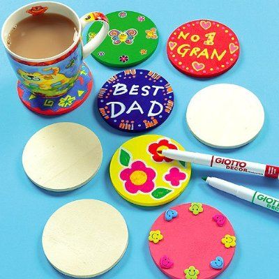 Class Art Projects, Summer 24, Wooden Coasters, Gift Packs, Wooden Diy, Art Projects, Coasters, Paint, Media