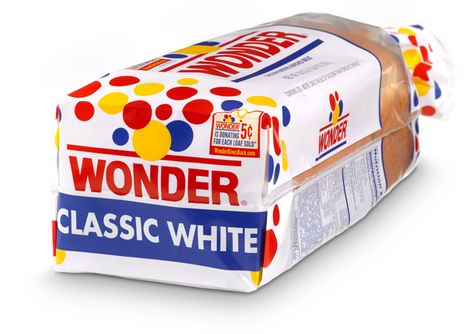 Wonder Bread bag and logo Monster Themed Food, Carnation Breakfast Bars, Four Food Groups, Wonder Bread, Red Tricycle, Bread Designs, How To Store Bread, Processed Sugar, Food Dye