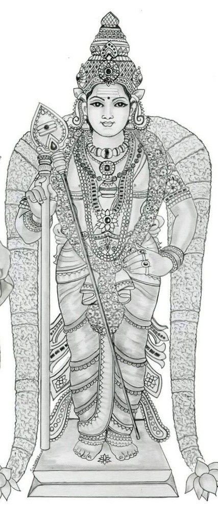 Murugan Outline Drawing, Venkateswara Swamy Pencil Drawing, Murugan Mandala Art, Murugan Mural Painting, Murugan Images Drawing, Murugan Pencil Drawing Images, Murugan Drawing Images, Murugan Pencil Drawing, Tamil Culture Drawing