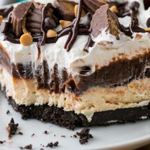 Cheesecake Peanut Butter, Peanut Butter Lasagna, Dessert Halloween, Chocolate Peanut Butter Fudge, Chocolate Lasagna, Peanut Butter Oreo, Make Ahead Desserts, Peanut Butter Cheesecake, Peanut Butter Desserts