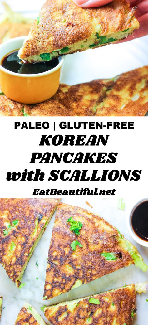 Pajeon Recipe, Chinese Pancakes, Scallion Pancake Recipe, Veggie Pancakes, Korean Pancake, Eat Beautiful, Paleo Vegetarian, Vegetable Pancakes, Popular Appetizers