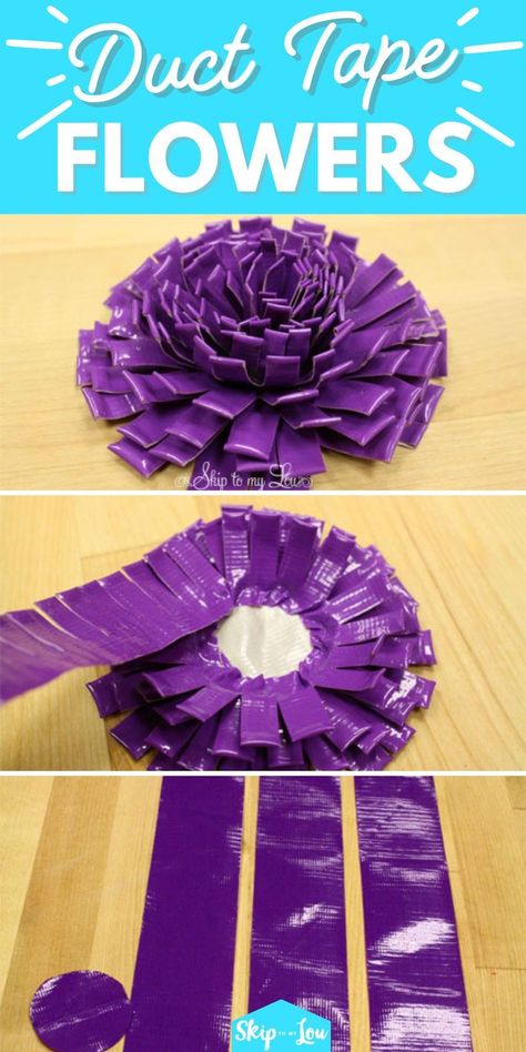 Get creative with our duct tape flower tutorial! 🌸🎨 Learn how to craft beautiful and durable flowers using colorful duct tape. It's a fun and easy project that's perfect for adding a pop of color to any room or occasion. Let your creativity blossom with this DIY duct tape craft! #DuctTapeCrafts #FlowerTutorial #DIYDecor Duct Tape Art, Duck Tape Ideas, Duct Tape Diy, Duck Tape Projects, Duct Tape Projects, Tape Flower, Duct Tape Flowers, Diy Easy Crafts, Duct Tape Wallet