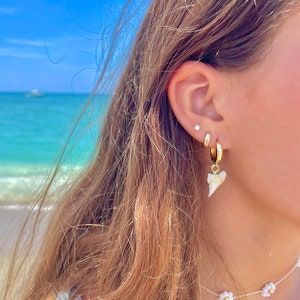 Shark Tooth Earrings, Shark Teeth Jewelry, Tooth Earrings, Beachy Earrings, Sharks Teeth, Surf Jewelry, Ocean Inspired Jewelry, Beachy Jewelry, Shark Tooth Necklace