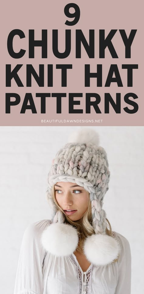 Chunky Hand Knit Scarf Pattern, Super Chunky Wool Crochet Patterns Free, Hand Knitted Hats For Women, Super Chunky Beanie Hat Patterns, Hand Knit Hat Patterns, Knitting Patterns Free Hats Bulky Yarn, Chunky Crocheted Hat, Knit Bulky Hat Pattern Free, Bulky Yarn Hats