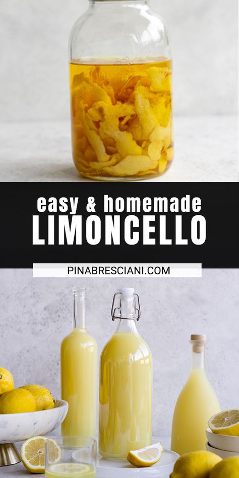 Limoncello Labels, Homemade Liqueur Recipes, Lemon Peels, Making Limoncello, Limoncello Recipe, Homemade Limoncello, Homemade Alcohol, Italian Liqueur, Homemade Liquor