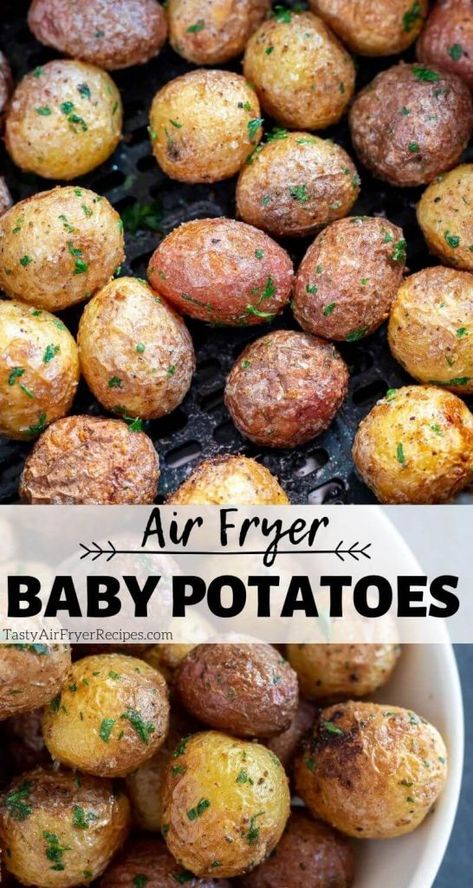 Air Fryer Baby Potatoes, Baby Potato Recipes, New Air Fryer Recipes, Cooks Air Fryer, Air Fried Food, Air Fryer Oven Recipes, Air Fry Recipes, Nutrition Plan, Side Dish Recipes Easy