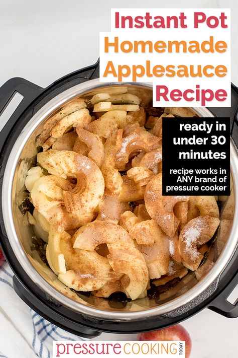 Whether you like applesauce chunky or smooth, plain or cinnamon, you make it perfect in with this easy to make Instant Pot recipe. Applesauce Instant Pot, Chunky Applesauce Recipe, Chunky Applesauce, Pressure Cooker Applesauce, Instant Pot Applesauce, Instant Pot Veggies, Homemade Applesauce Recipes, Apples And Cinnamon, Pressure Cooking Today