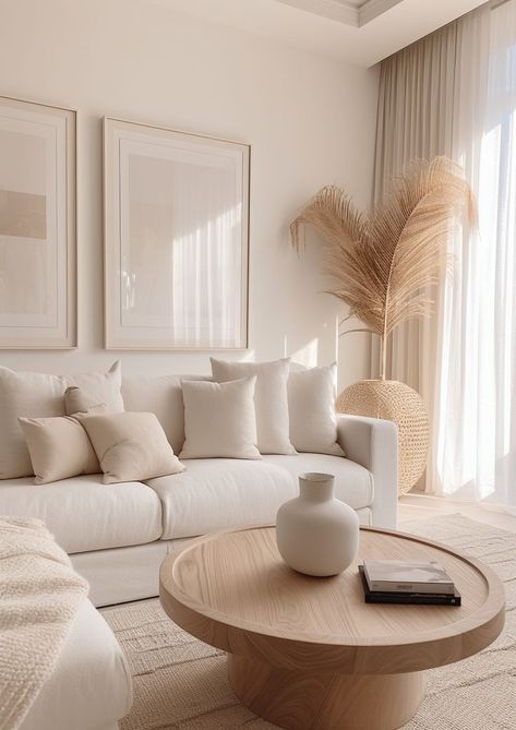 Beige Living Room Decor, Beige Living Rooms, Apartment Living Room Design, Living Room Design Inspiration, Modern Organic, Neutral Living Room, Home Design Living Room, White Living Room, Decor Home Living Room