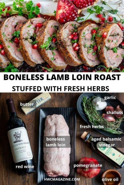 Lamb Loin Roast Recipe (Pomegranate Sauce) - Healthy World Cuisine Roast Lamb Loin Recipes, Lamb Loin Roast Recipes Ovens, Lamb Loin Recipes Ovens, Boneless Lamb Loin Roast, Boneless Lamb Loin Roast Recipes, Lamb Loin Roast Recipes, Lamb Roast Recipes, Lamb Loin Roast, Boneless Lamb Roast