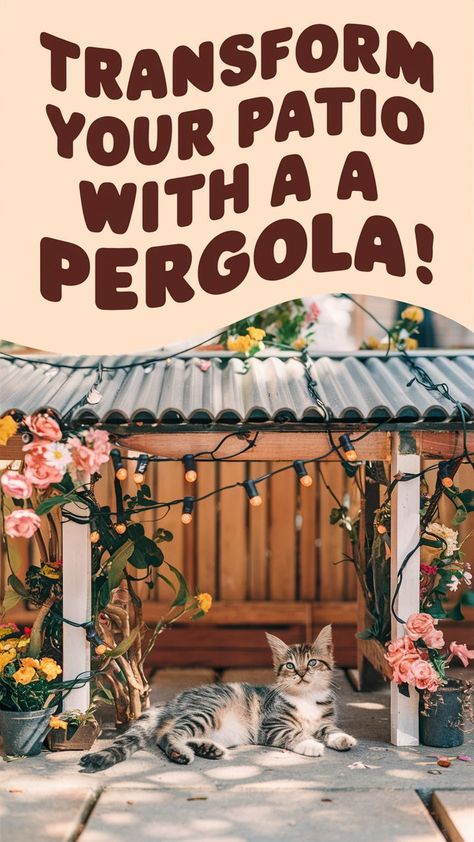 Dreaming of a stylish outdoor space? Explore Backyard Pergola ideas with tin roofs to give your Backyard Patio Designs a modern touch. From Pergola Modern styles to easy Pergola DIY setups, these ideas make any Backyard Remodel both functional and inviting. What feature would you add to your perfect pergola? #gg #homedesigninsider #pergolawithtinroofideas Pergola Slanted Roof, Rooftop Pergola Ideas, Pergola With Tin Roof, Covered Terrace Ideas, Pergola Roof Ideas, Easy Pergola, Backyard Pergola Ideas, 1950s House Interior, Roof Idea