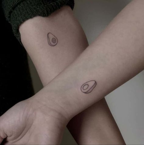 Bro Tattoos, Avocado Tattoo, Friendship Tattoo, Maching Tattoos, Small Chest Tattoos, Matching Sister Tattoos, Couple Tattoo, Best Tattoos For Women, Bff Tattoos