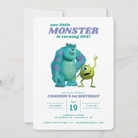 Monsters Inc 1st Birthday, Disney 1st Birthday, Monsters Inc Invitations, Disney Birthday Invitations, Monsters Inc Party, Monster 1st Birthdays, Monster Inc Birthday, Monster Inc, 1st Birthday Invitation