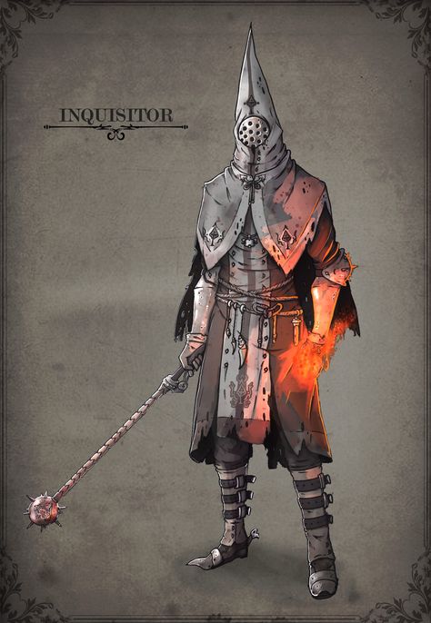 Fantasy Inquisitor Art, Dnd Inquisitor, Cultist Character Design, Dungeons And Dragons Classes, Monster Concept Art, Concept Art Character, Dungeons And Dragons Characters, Dungeons And Dragons Homebrew, Fantasy Monster