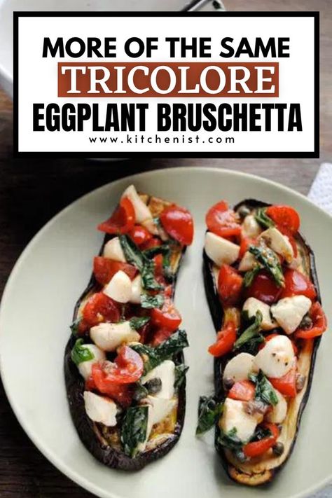 Eggplant Bruschetta recipes Eggplant Bruschetta, Roasted Eggplant, Roast Eggplant, Juicy Tomatoes, I Was Wrong, Classic Dishes, Crowd Pleaser, Health And Fitness Tips, Eggplant