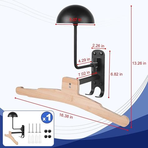 Holder Mount Bicycle Helmet Display Hanger Stand with 2 Hooks for Motorcycle Bike Baseball Rugby Helmet Helmet Stand, Bike Helmet Storage, Helmet Storage, Hanger Stand, Wood Hangers, Bike Helmet, Riding Motorcycle, Motorcycle Bike, Motorcycle Helmets