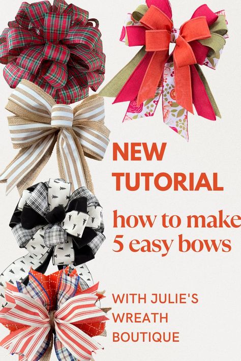 How To Make Full Bows For Wreaths, Bow Dabra Bows, How Do You Make Bows For Wreaths, Different Bows For Wreaths, Easy Bow For Wreaths, Dyi Bows Ideas, Simple Bow Making Tutorials, How To Make A Wired Bow, How To Make Craft Bows