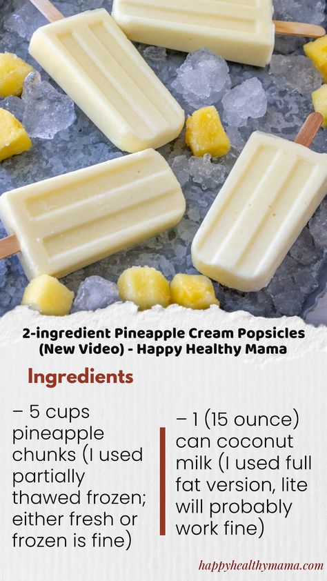 These Pineapple Popsicles are made with just 2 ingredients! You won't believe that they are vegan, gluten free, and oh so delicious! Pineapple Popsicles, Healthy Popsicle Recipes, Healthy Popsicles, Easy Ice Cream Recipe, Ice Lollies, Dairy Free Ice Cream, Easy Ice Cream, Cold Treats, Popsicle Recipes