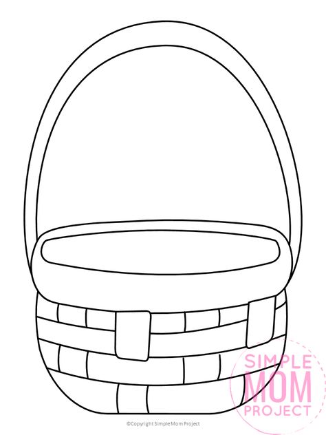 Use this free printable basket template in a wide variety of crafts; including Easter basket crafts, paper flowers, paper fruit or draw a cute hot air balloon on top. You could even add some yummy apples for a fun picnic basket craft! #BasketTemplates #EasterBaskets #FruitBaskets #EasterCrafts #EasterEggCrafts #SimpleMomProject Easter Basket Paper Craft, Printable Easter Baskets Template, Easter Template Free Printable, Apple Basket Template Free Printable, Apple Basket Template, Basket Template Free Printable, How To Draw A Basket, Easter Basket Templates Free Printables, Paper Basket Template