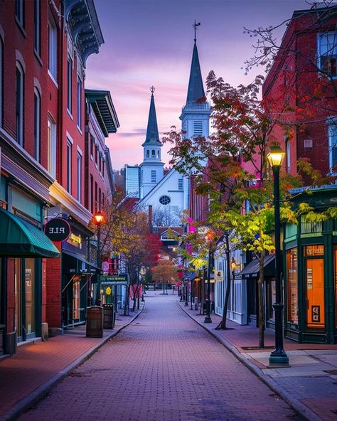 Christina Hame Vermont Winter, Burlington Vermont, I Love America, Lake Champlain, Christmas Town, Autumn Scenery, I Want To Travel, Snowy Mountains, Small Towns