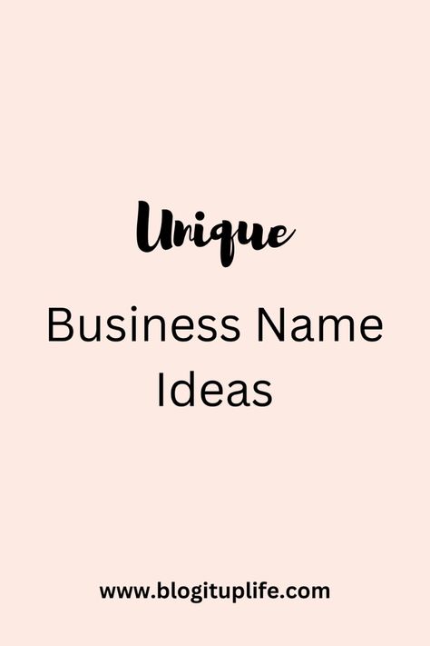 Here is a list of unique business name ideas. Naming Your Business Ideas, How To Name Your Brand, Funky Names For Business, Company Names Ideas Business, Y2k Business Name Ideas, Cute Brand Names, How To Come Up With A Business Name, Business Page Name Ideas, Business Names For Beauty