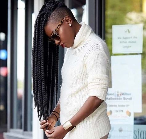 Box Braids Shaved Sides, Side Shave, Braids With Shaved Sides, Shaved Side, Shaved Side Hairstyles, Blonde Box Braids, Mohawk Braid, Long Box Braids, Side Hairstyles