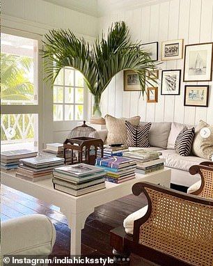 India Hicks rents her house in the Bahamas for her godfather King Charles's charity | Daily Mail Online India Hicks Style, Colonial Style Interior, Tropical Interior Design, British Colonial Decor, India Hicks, Beach Living Room, Colonial Interior, British Colonial Style, Colonial Decor