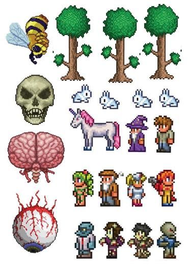 Terraria Party, Terraria, Craft Stickers, Printable Stickers, Girly Things, Terrarium, Minecraft, Origami, Video Games