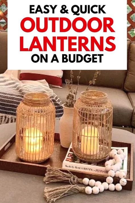 f you like lanterns and you want to have the most romantic and cozy atmosphere on your patio or porch, don’t throw out your large glass pickle jars. Diy Basket Lantern, Patio Lanterns Diy, Large Pickle Jar Ideas, Backyard Lanterns, Outside Lanterns, Patio Lanterns, Lantern Diy, Easy Patio, Large Glass Jar