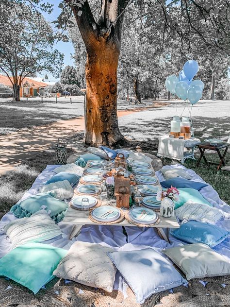 Birthday Party Sleepover, Picnic Date Food, Boho Garden Party, Blue Picnic, Party Sleepover, Party Dress Inspiration, Sleepover Birthday, Backyard Birthday Parties, Picnic Birthday Party