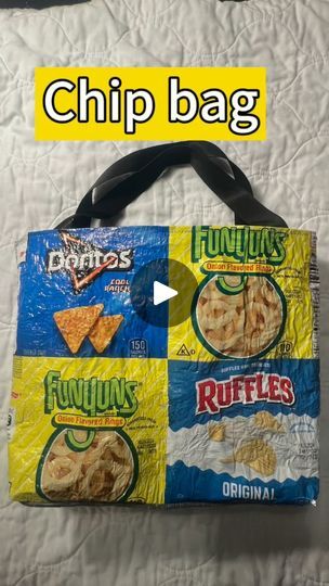 Potato Chip Bag Crafts, Goth Bag, Plastic Bag Crafts, Chip Packaging, Recycled Bags, Recycled Plastic Bags, Craft Decorations, Feed Bags, Recycle Bag