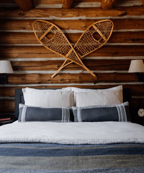 Cabin Remodeling Ideas: Tour Our Family's Updated Log Cabin Cabin Chinking, Cabin Interior Decor, Updating A Log Cabin, Up North Cabin Interior, Bunkie Ideas Interiors Guest Cabin, Swedish Cabin Interior, Log Cabin Front Porch, Log Cabin Makeover, Cabin Front Porch